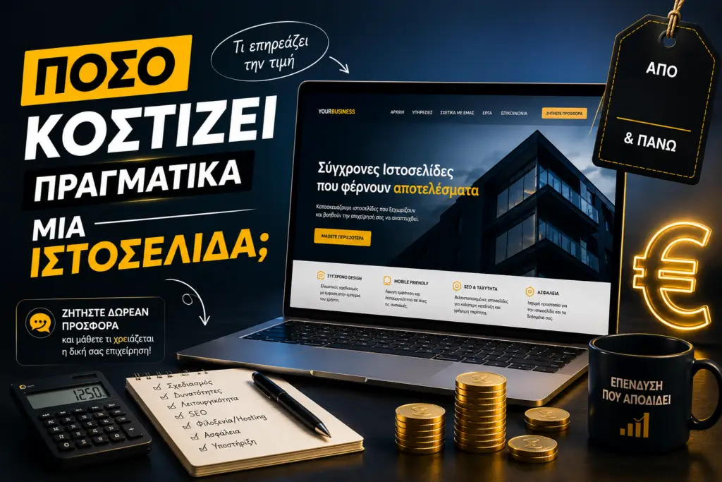 πόσο κοστίζει μια ιστοσελίδα το 2026
