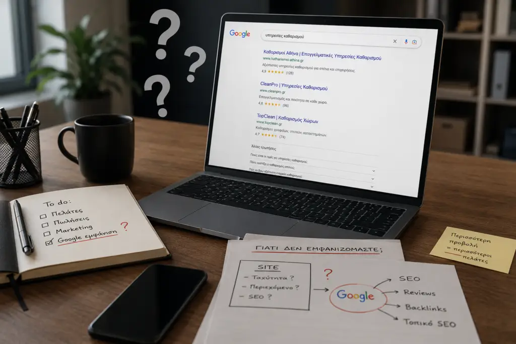 Ιστοσελίδα και SEO για καλύτερη εμφάνιση στο Google